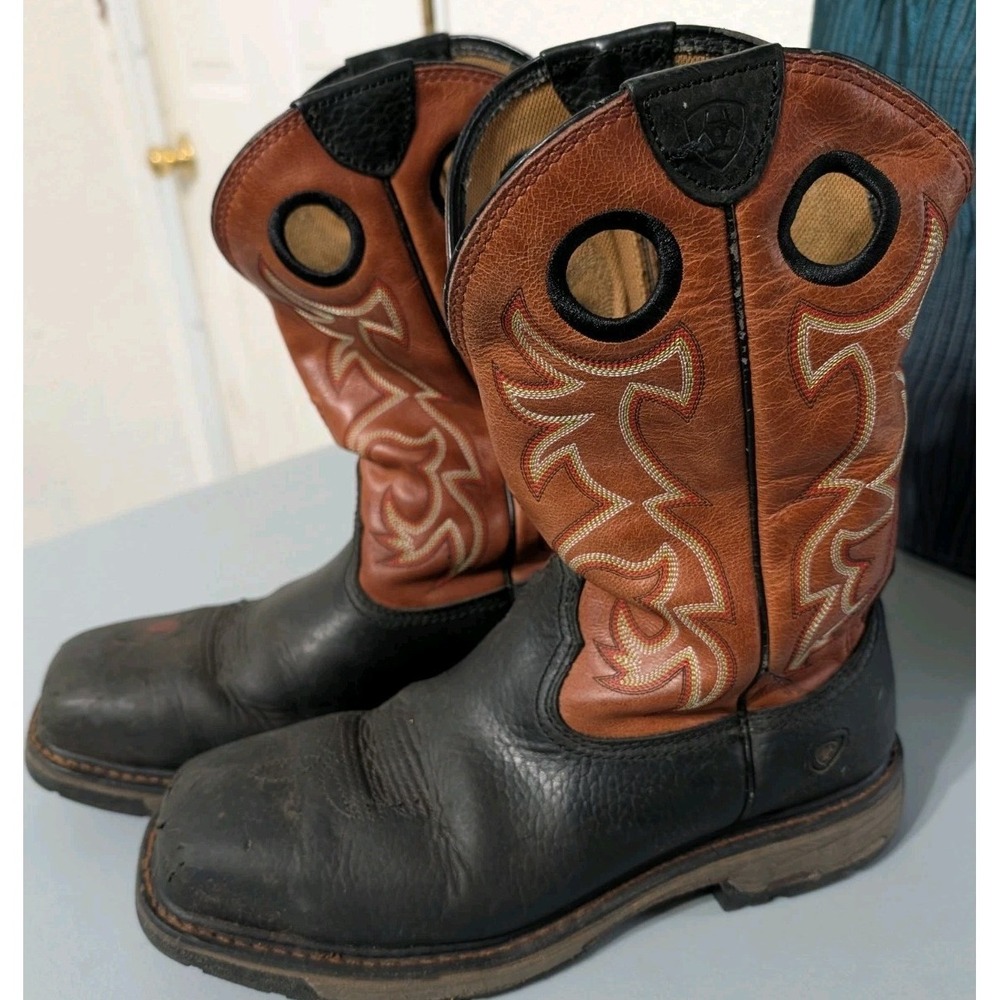 Ariat Work Hog Steel Toe Pull-On Western Work Boots